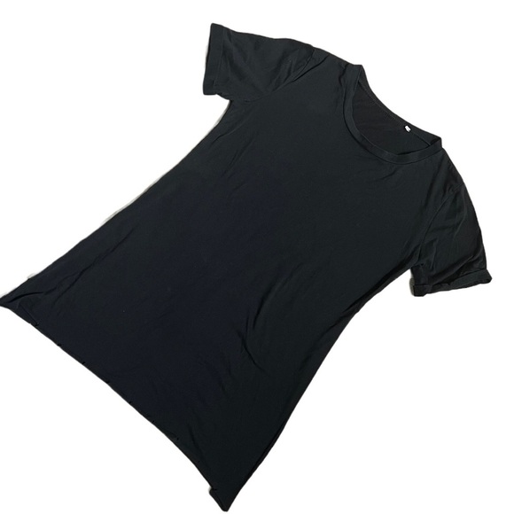 SHEIN BLACK MINI TSHIRT DRESS WITH SCALLOPED HEM SIZE SMALL - Picture 2 of 5